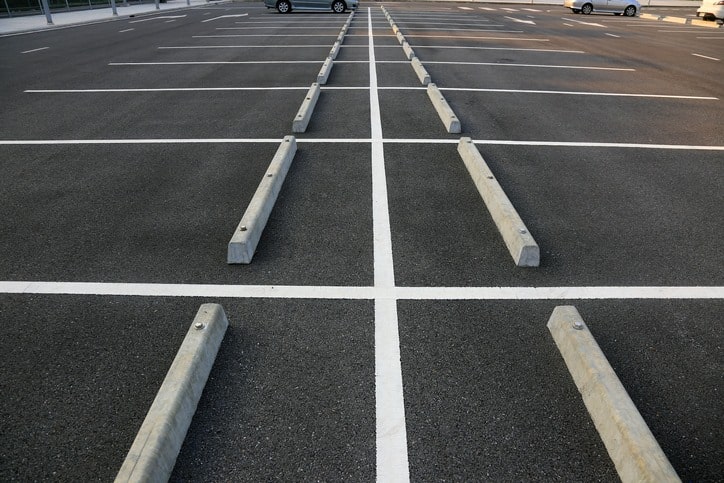 Parking lot lines painted